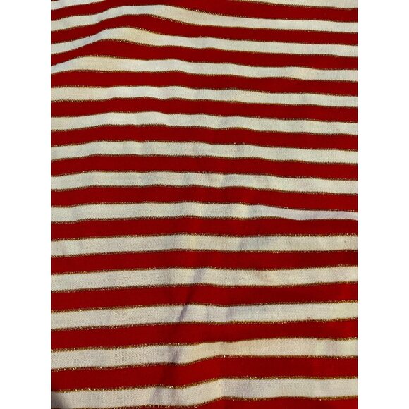Vintage Lady Graff 80s Women's Red & White Striped Gold Glitter Top Sz Small - Picture 5 of 6